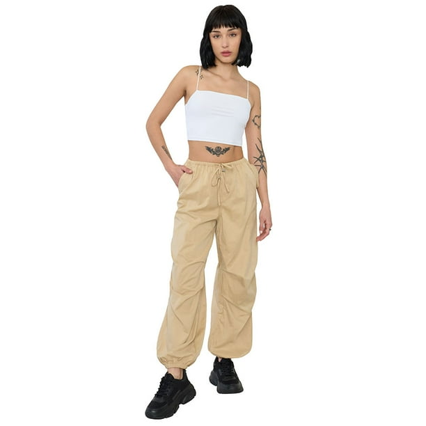 Pantalón Mujer Parachute Color Beige Corona