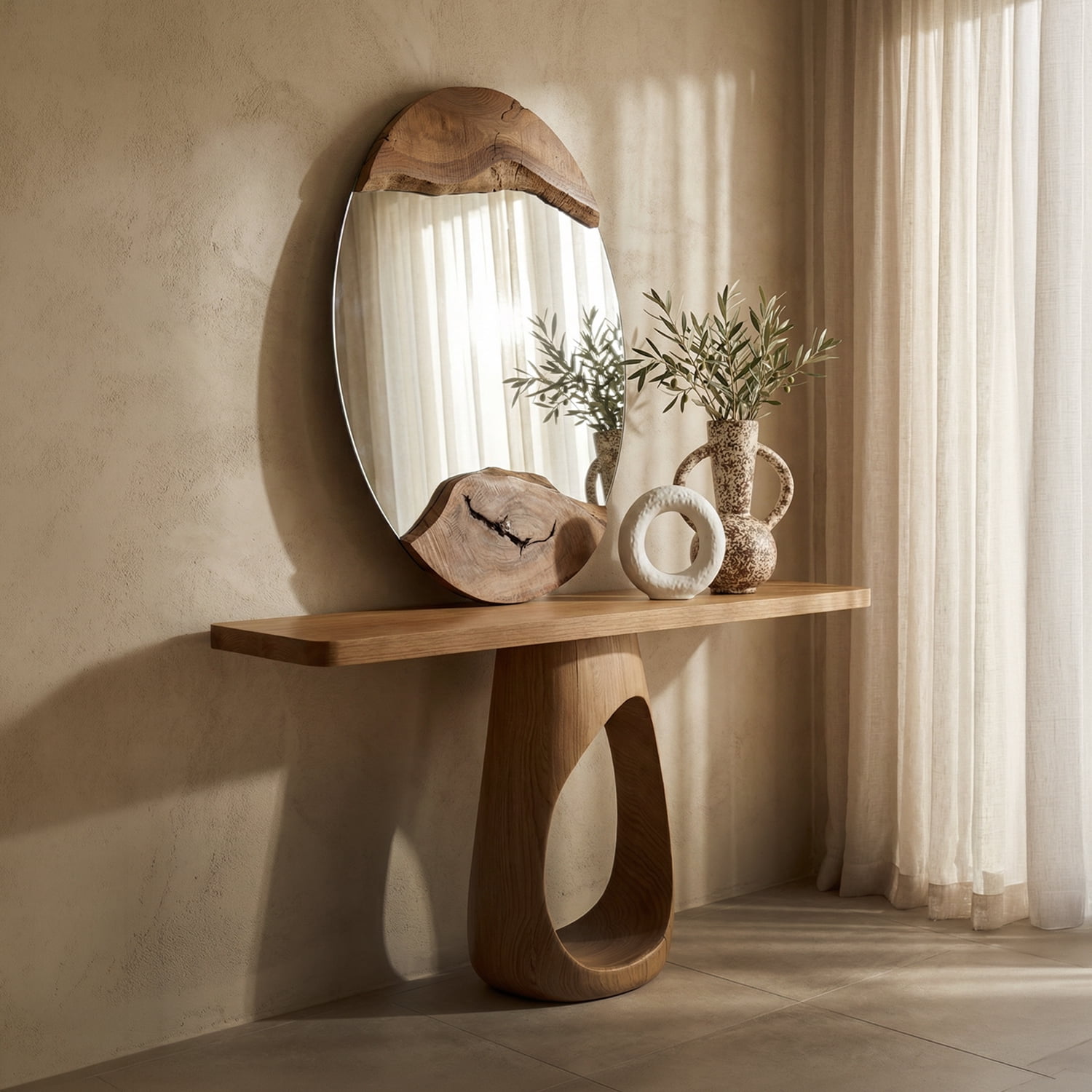 Santú Home & Deco - Mesa Arrimo Nido Madera Maciza Tono Nogal