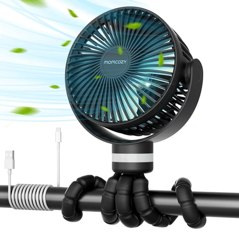 Momcozy Ventilador Portátil Para Cochecito De Bebé De 8000 Mah, Recargable Por Usb