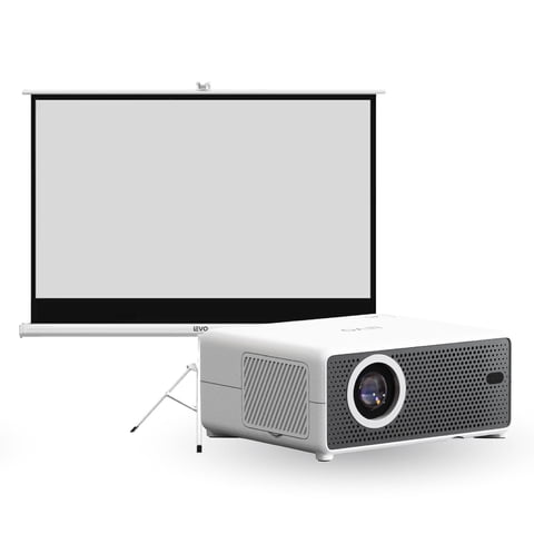 Proyector Portátil Hexa 8000Lm + Telón 100"" Levo