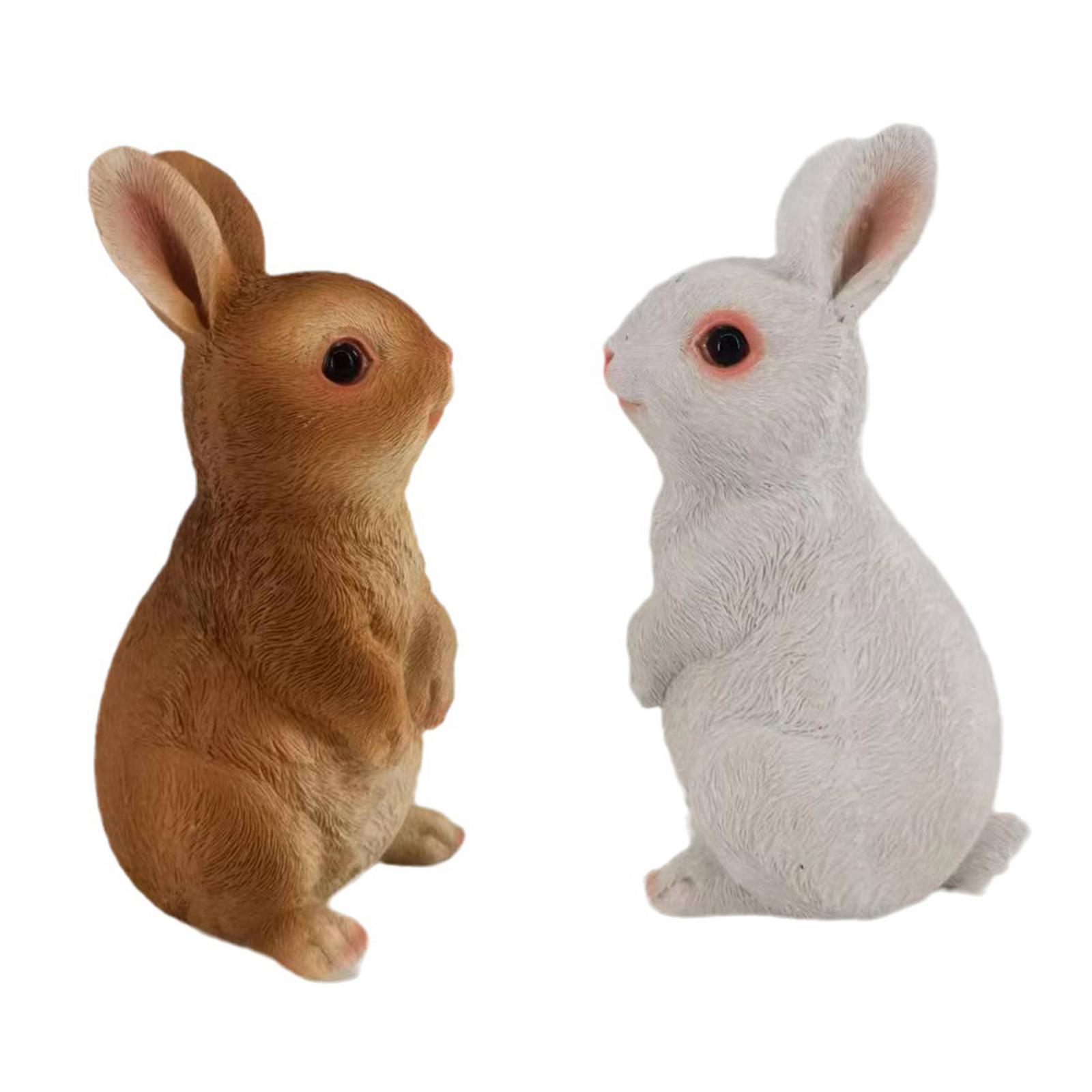 Ioensy - Figuritas De Conejitos, Decoraciones De Pascua, Estatuas De Animales Para Balcón, Césped Y Hogar, 2 Uds.