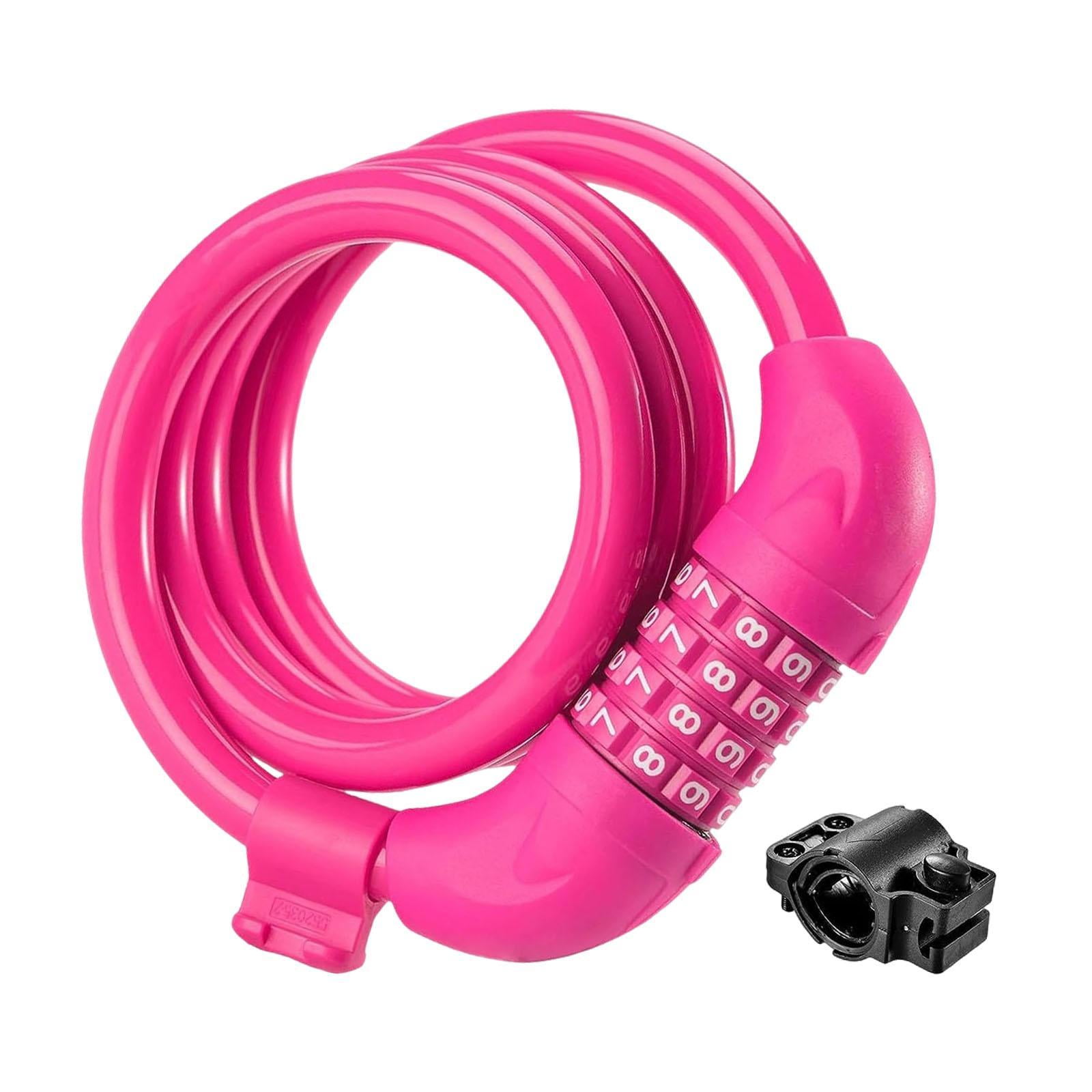 Ioensy - Passación Ciclismo Protección De Bloqueo De Bicicleta Bloqueo De Bicicleta Portátil Para Scooter Puerta Al Aire Libre Rosa