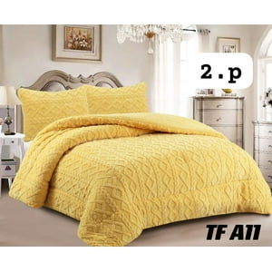 Aladdins Shop - Cobertor De Invierno Texturizado Con Chiporro King Trenzado Amarillo