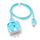 thumbnail image 1 of Protector de cables zougon 5 en 1 forma de corazón azul con lazo, 1 of 5