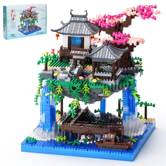 Juego de bloques de construcción CAXIMSY con bonsáis en flor de cerezo, 3320 unidades