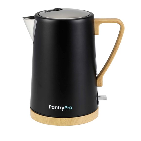 Hervidor eléctrico PantryPro, 1.7 L, 1500 W, acero inoxidable de ebullición rápida