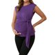 thumbnail image 2 of INSPIRE CHIC Blusa de Maternidad para Mujer con Lazo en la Cintura, Mangas Cortas, Verano, Oficina, Trabajo, Talla XX-Large, Púrpura, 2 of 6