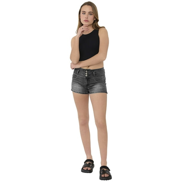 Short Mujer Botones Negro Corona