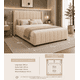 thumbnail image 4 of Cama  Dividida 2 Plazas con Doble Respaldo Lineal Beige – Estilo Europeo, 4 of 6
