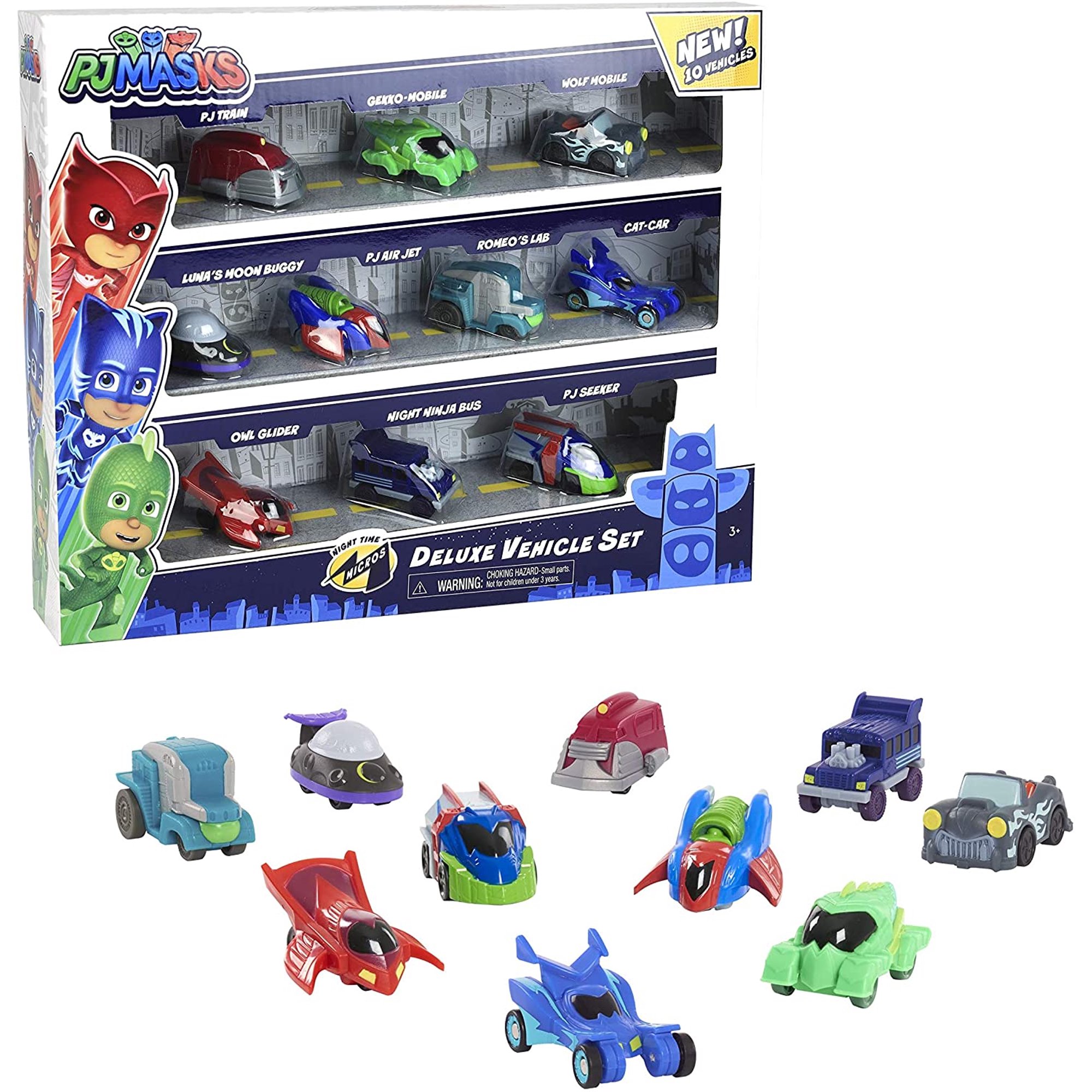 Conjunto De Vehiculos De Lujo Pj Masks Night Time Micros