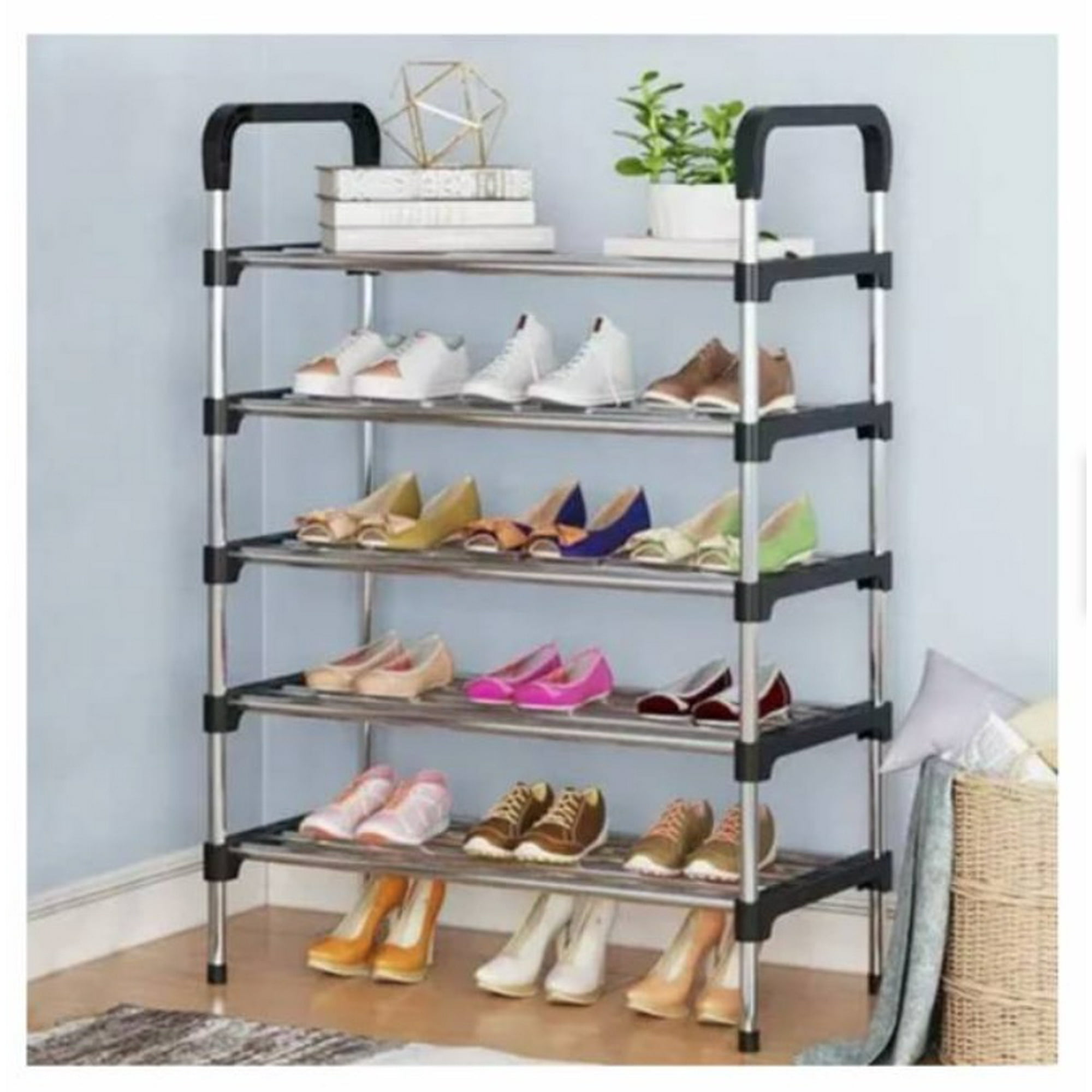 Tomasstore - Zapatero Organizador 5 Pisos Estante Zapatos Para 15 Pares Negro