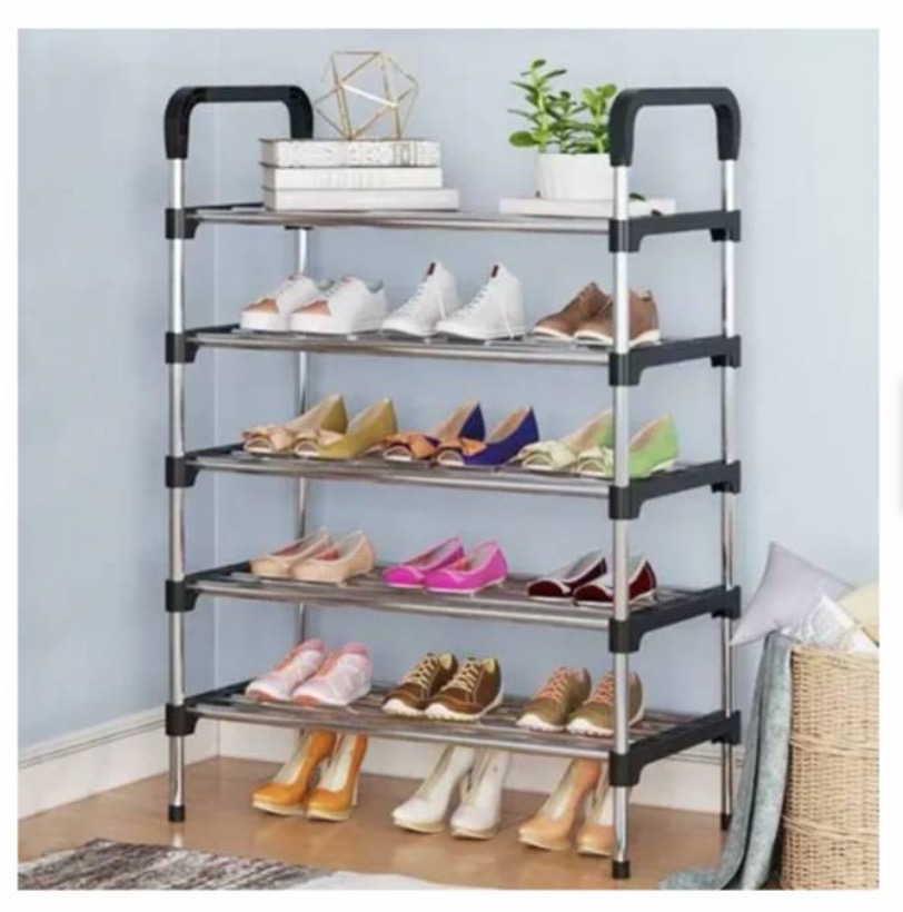 Tomasstore - Zapatero Organizador 5 Pisos Estante Zapatos Para 15 Pares Negro