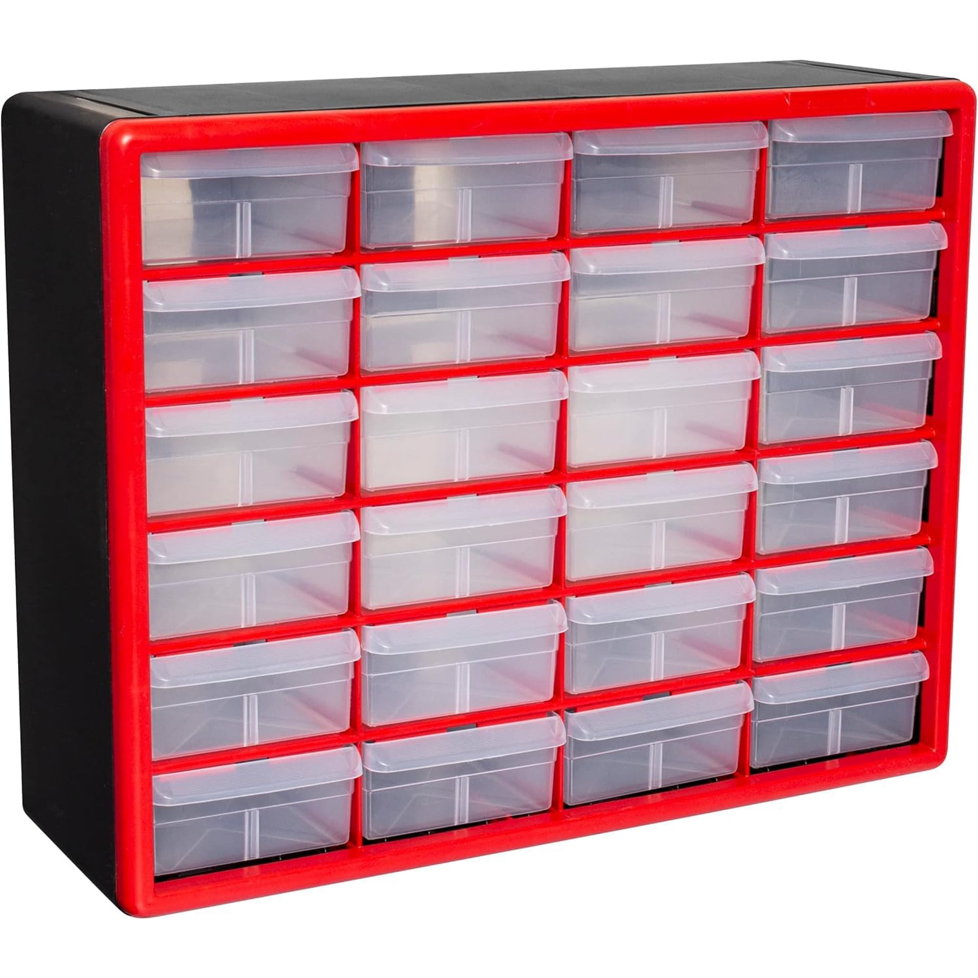 Gabinete Organizador Con Cajones Akro-mils 10124 De 24 Cajones, 51 X 15 X 41 Cm, Rojo