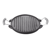 Genérico - Plancha Churrasquera Reversible De 25 Cm, Hierro Fundido