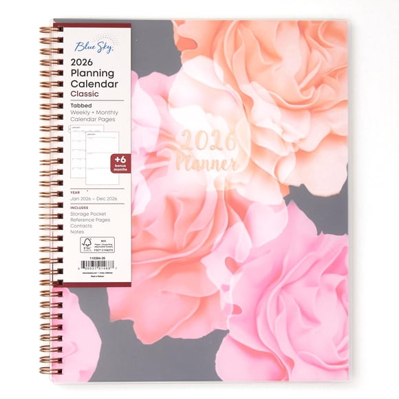 Calendario planificador Blue Sky 2026 Semanal Mensual Joselyn