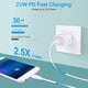 thumbnail image 2 of Cargador de pared USB C Pukiou 20W para Samsung Galaxy S25/S24 FE, 2 of 7