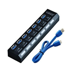 Hub Usb 3.0 7 Puertos De Alta Velocidad Con Indicador Led