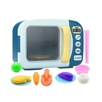 Magideal - Juguete De Microondas Para Niños, Juguete Para Juego De Imitación, Juguete Realista, Accesorios De Cocina Con Luces Y Sonidos Para Niños, Niñas Y Niño Azul
