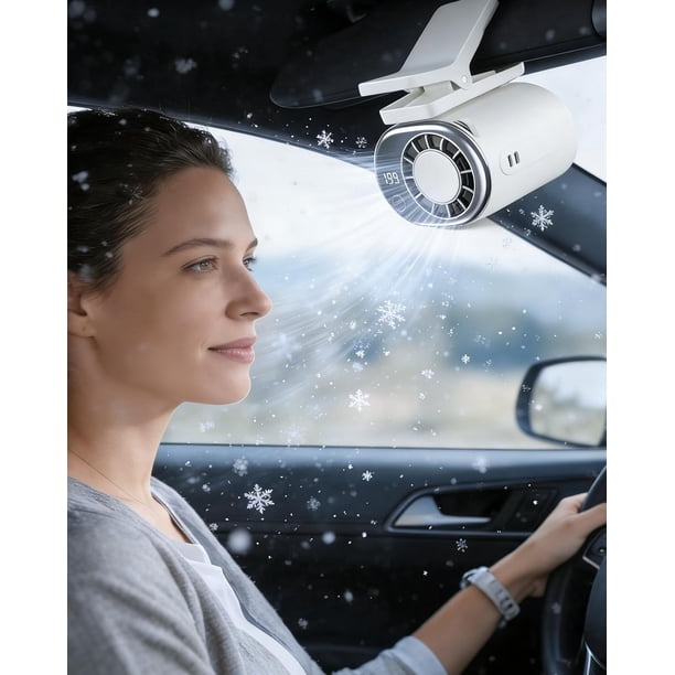 Ventilador clip coche LED 360° rotación 199 velocidades paraguas oficina coche playa