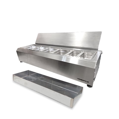 Versatile - Salsera 6 Estaciones Inox Con Bandeja Frio Inox