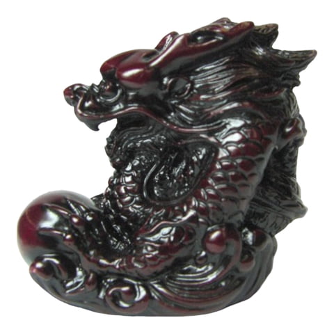 Estatua De Dragón Chino Feng Shui Importada De Resina Roja, 7,62 Cm