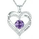 thumbnail image 1 of Collar colgante de amor de amor con piedra de nacimiento Zirconia, regalo de joyería de las mujeres para la Navidad, cumpleaños, aniversario, 1 of 5