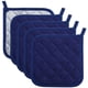 thumbnail image 1 of Espacio libre para ollas de cocina, soportes para ollas resistentes al calor, almohadillas calientes, salvamanteles para cocinar y hornear (5, azul oscuro), 1 of 6