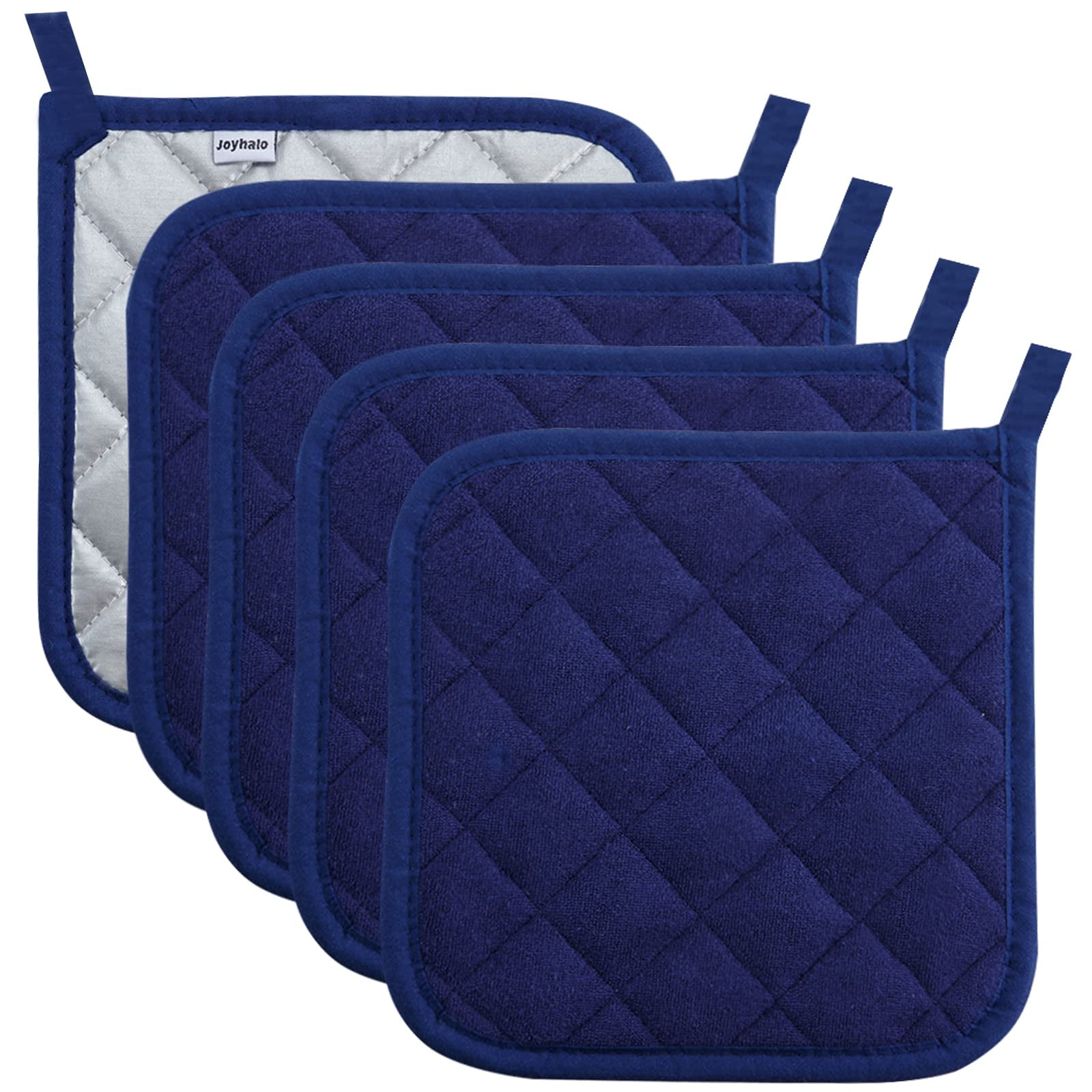 Joyhalo - Espacio Libre Para Ollas De Cocina, Soportes Para Ollas Resistentes Al Calor, Almohadillas Calientes, Salvamanteles Para Cocinar Y Hornear (5, Azul Oscuro)