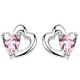 thumbnail image 1 of Aros Corazón Circón Rosa en Plata 925, 1 of 2
