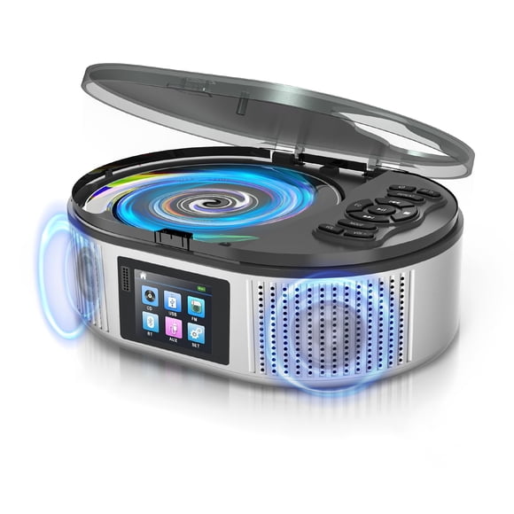 Reproductor de CD portátil CCHKFEI con bocinas estéreo duales Bluetooth 5.3