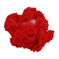 Magideal - Decoraciones De Luces De Cadena De Flores Ip43 Flores Impermeables Luz De Hadas Guirnalda De Flores Artificiales Para Festivales De Jardín Decoración Rojo