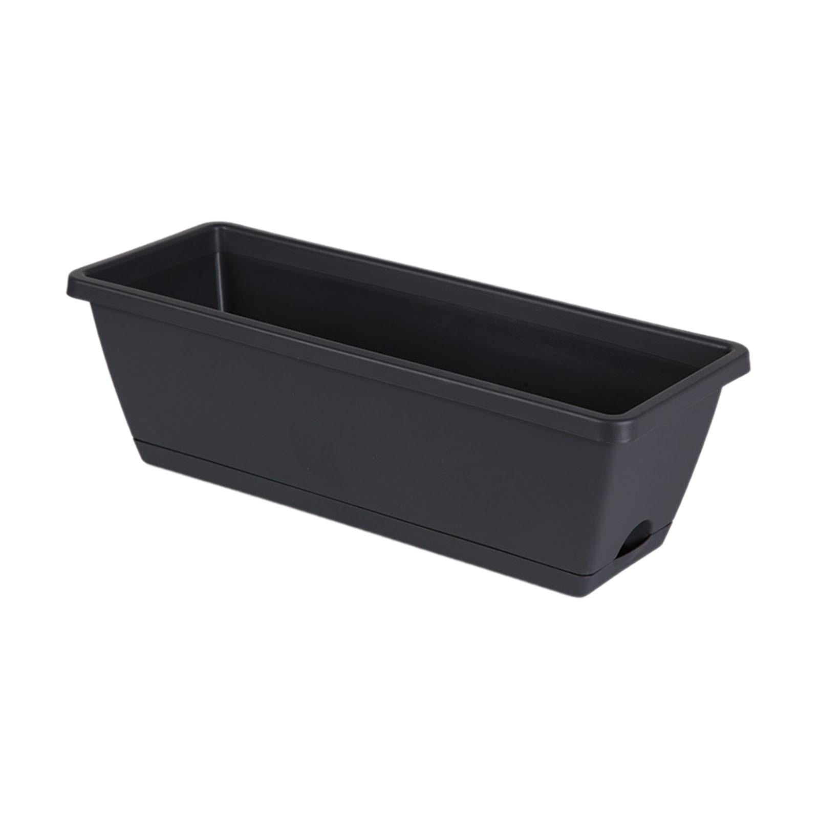 Magideal - 2 Piezas De Jardinera Para Ventana, Maceta Para Flores, Organizador Rectangular, Decoraciones, Contenedores Para Plantas, Macetas, Cajas Para Jardín Gris Oscuro