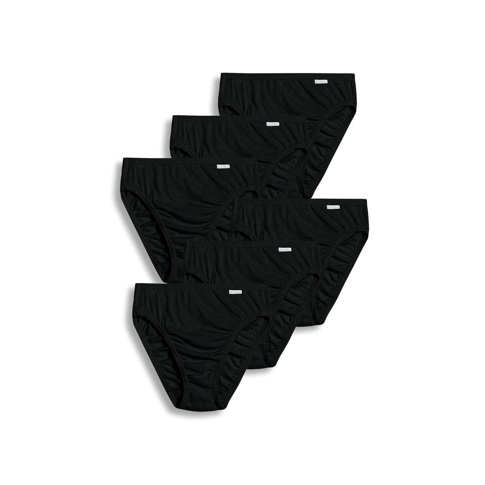 Ropa Interior Jockey Elance French Cut Para Mujer, Paquete De 6, Color Negro, Talla 7