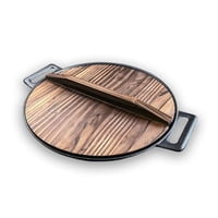 Mr.W - Wok Fierro Fundido 30Cm + Tapa Madera Para Parrilla
