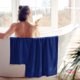 thumbnail image 4 of Juego de toallas BOUTIQUO, paquete de 6, algodón, azul marino, para baño y baño, 4 of 5