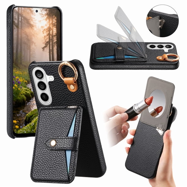 Funda FOXDOCK para Samsung Galaxy S26 Pro Soporte múltiple, diseño con anillo, función billetera y protección avanzada-negro