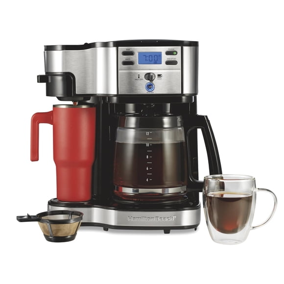 Cafetera Hamilton Beach programable de 2 vías para 12 tazas