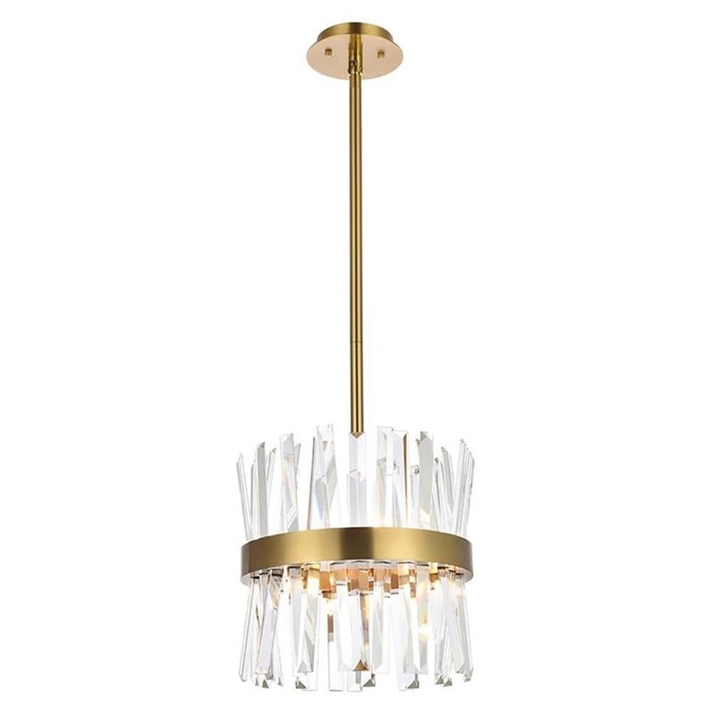 Elegant Lighting - Lámpara Colgante Elegante Serephina Redonda 30 Cm Dorada