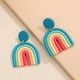 thumbnail image 2 of Boho Colorful Ceramic Polymer Clay Loop Earrings - Sweet & Lovely Candy Rainbow Pendant Drop Earrings - Perfect Gift for Women & Girls!, 2 of 5