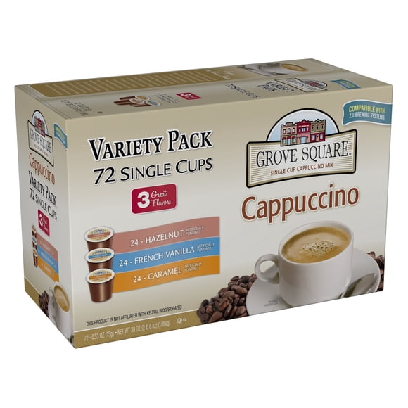 Cappuccino Pods Grove Square Variety, paquete de 72 porciones individuales