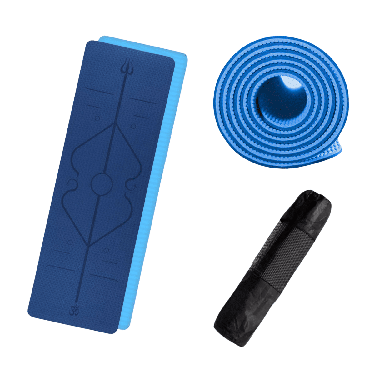 Linea Sport - Mat De Yoga 8mm Con Guías De Postura Y Bolso De Transporte