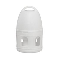 Ioensy - Bebedero De Agua Para Pájaros, Periquito, Pollo, Paloma, Alimentador Con Asa Colgante, Blanco, 5 L