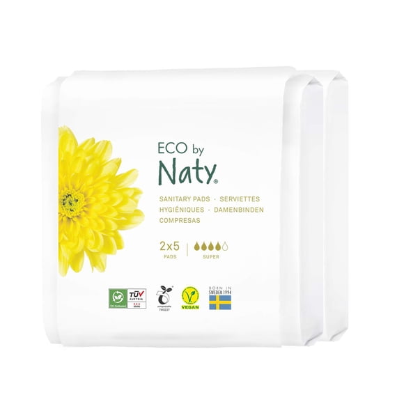 Toallas sanitarias Naty Super 2x5 de algodón orgánico