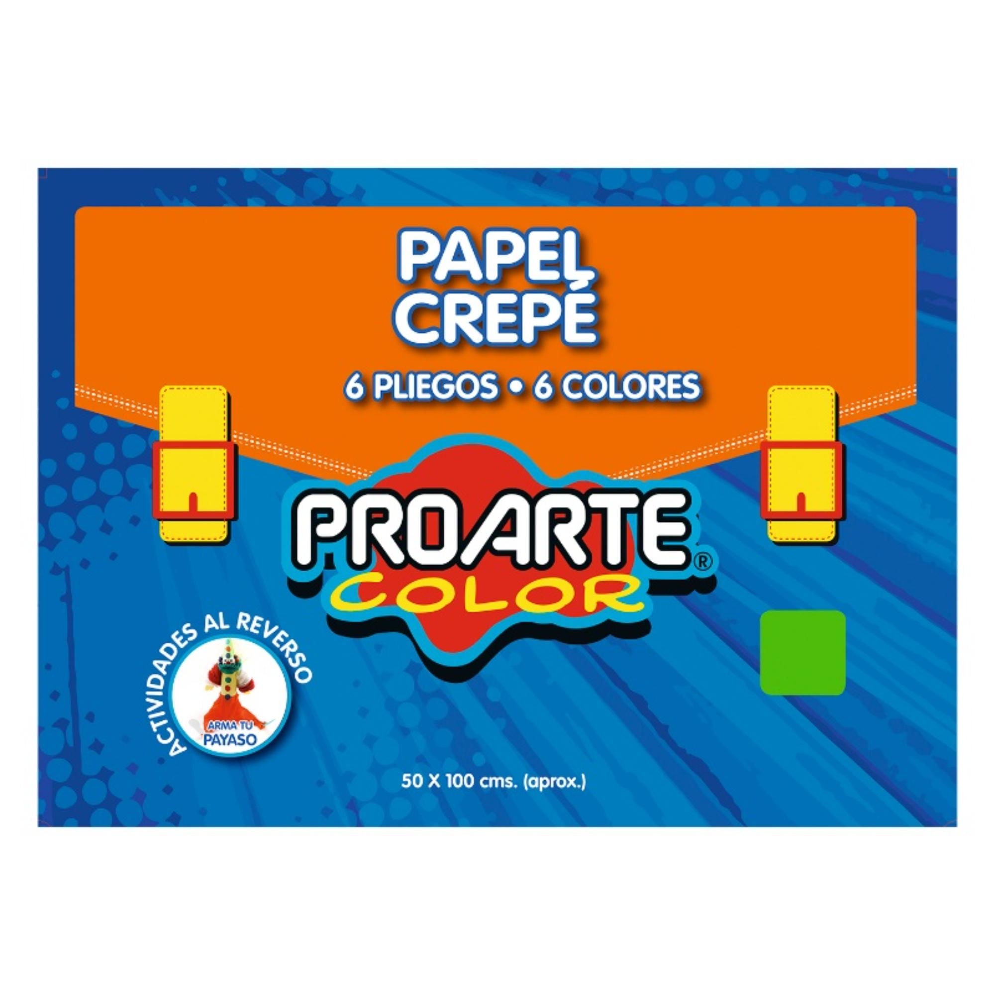 Proarte - Papel Crepé 6 Pliegos 6 Colores