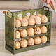 thumbnail image 2 of 1pc Large Capacity Egg Holder for Refrigerator - 2/3 Layer Flip Egg Organizer with Handle - Reusable Plastic Clear Egg Tray Dispenser for Fridge Side Door Storage - Perfect for Egg Storage Organizatio, 2 of 3