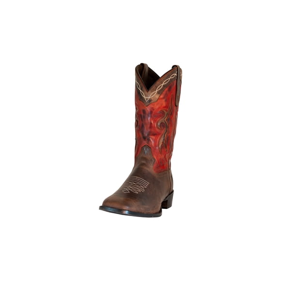 Botas TuffRider de piel de mamut desgastada con punta cuadrada, marrón