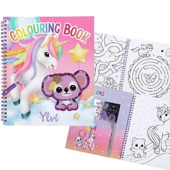 Libro de colorear con unicornio y lentejuelas Ylvi