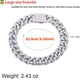 thumbnail image 3 of Pulseras de cadena de eslabones cubanos de acero inoxidable para hombres de 8/9 pulgadas, hebilla de caja cuadrada, pulsera de cadena de eslabones cubanos de plata de Miami, 3 of 6
