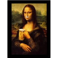 Genérico - Cuadro Decorativo Mona Lisa Tomando Cervesa Medidas 30X40 Cm