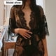 thumbnail image 3 of Lencería de mujer, kimono de encaje, vestido sexy, mangas anchas, conjunto de lencería sexy, negligé, ropa interior, bata transparente con cinturón de satén, 3 of 8
